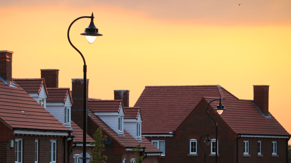 Sunset over rooftops