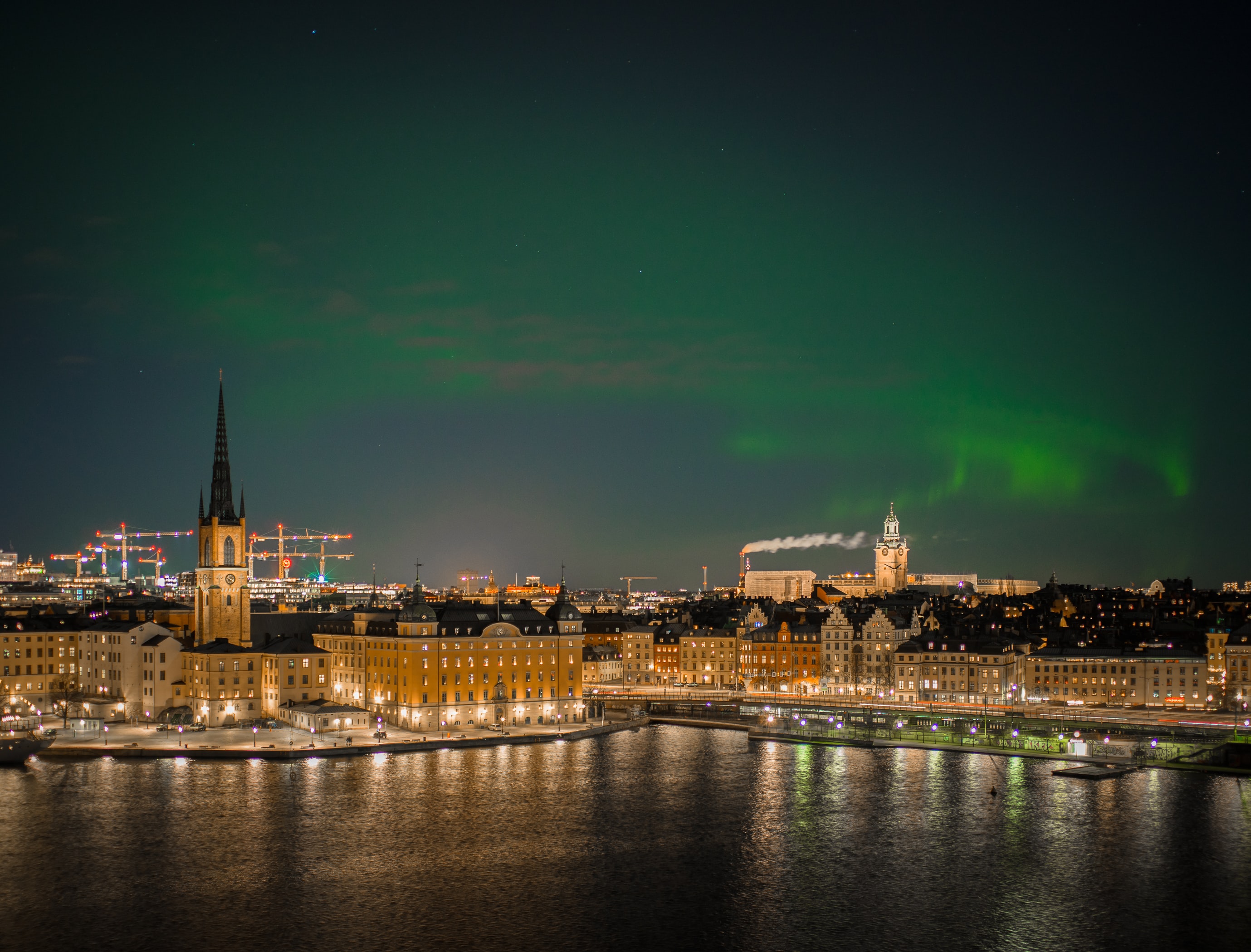 Photography of buildings at night
