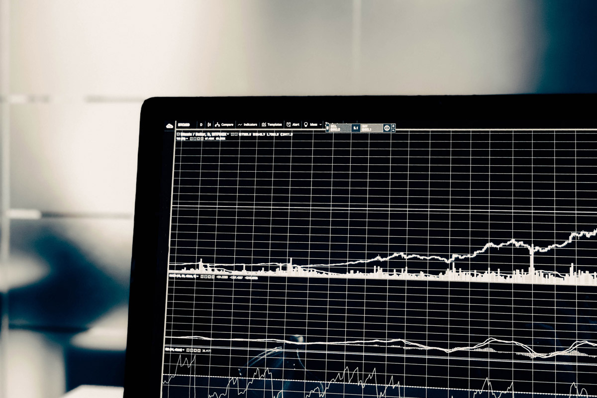 Computer screen with statistics